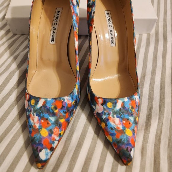 Manolo Blahnik Pumps, size 41 (10 / 10.5) multicolor fabric heels - Picture 5 of 8